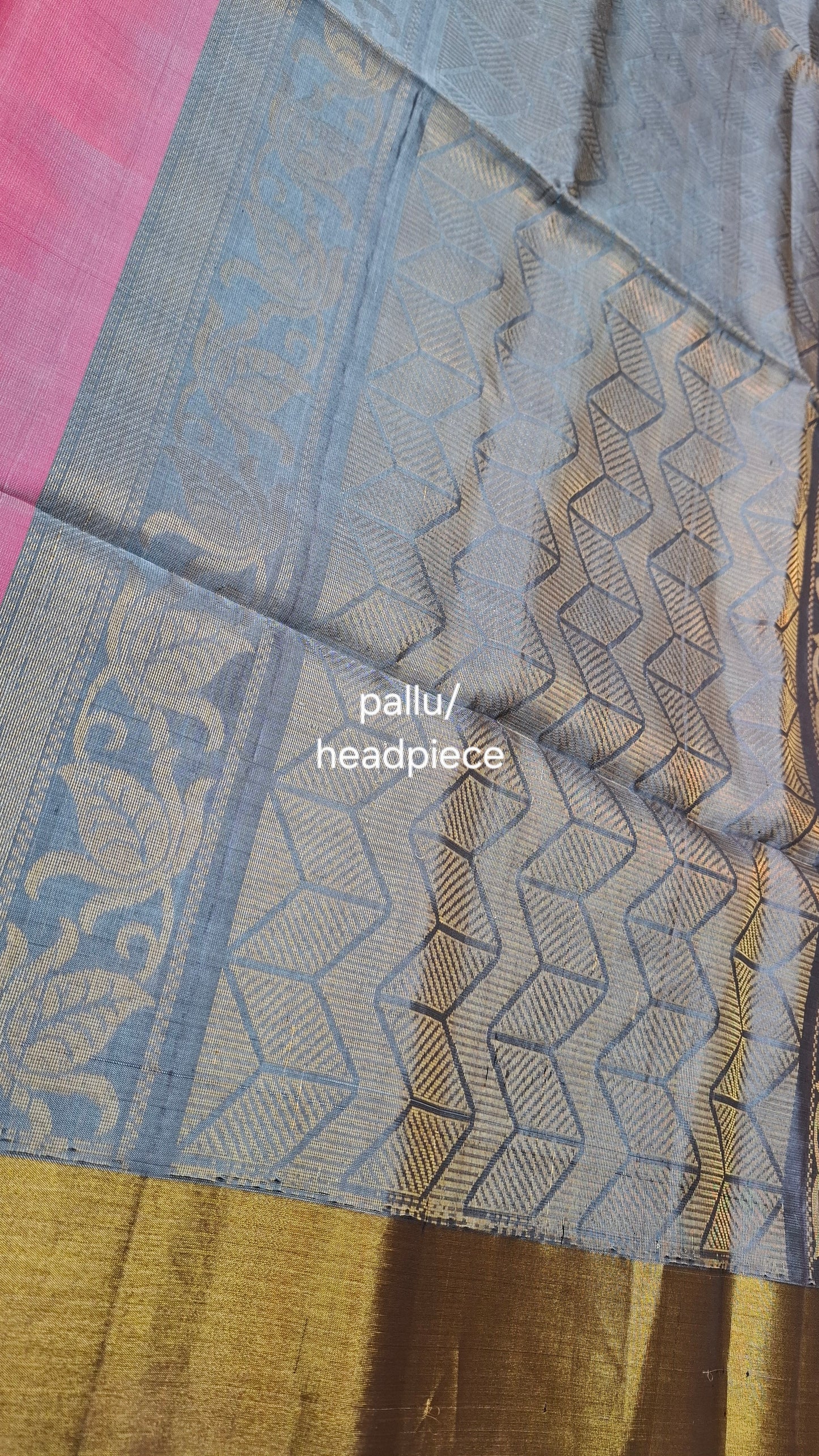 PINK & GREY PURE KANJIPURAM SOFT SILK