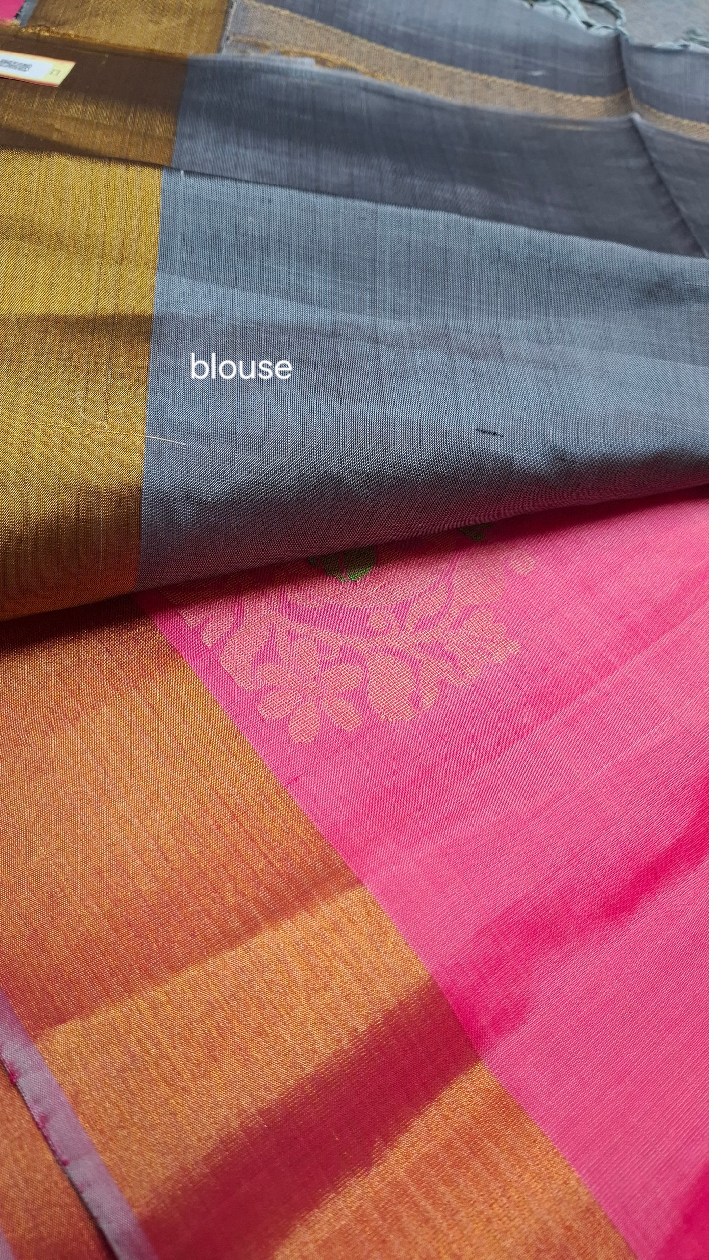 PINK & GREY PURE KANJIPURAM SOFT SILK