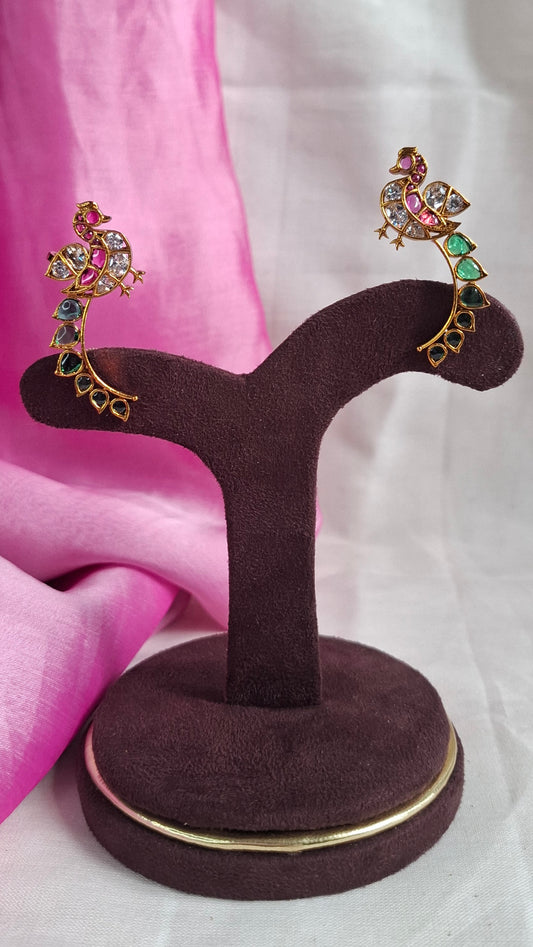 PEACOCK EAR CUFFS E0386