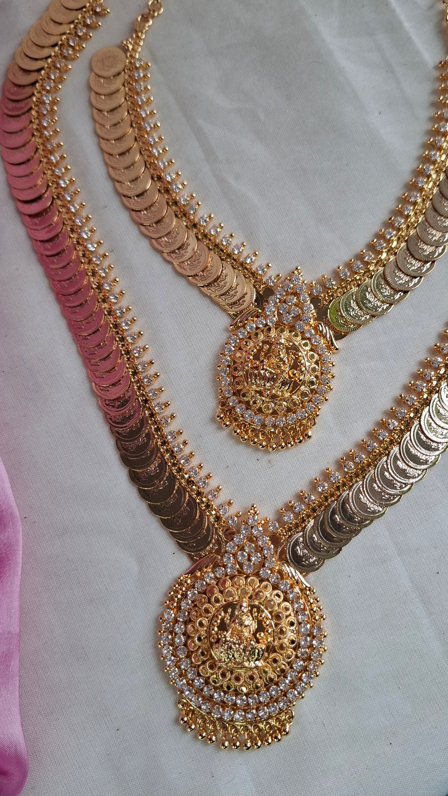 GOLD PLATED LONG & SHORT NECKLACE E0162