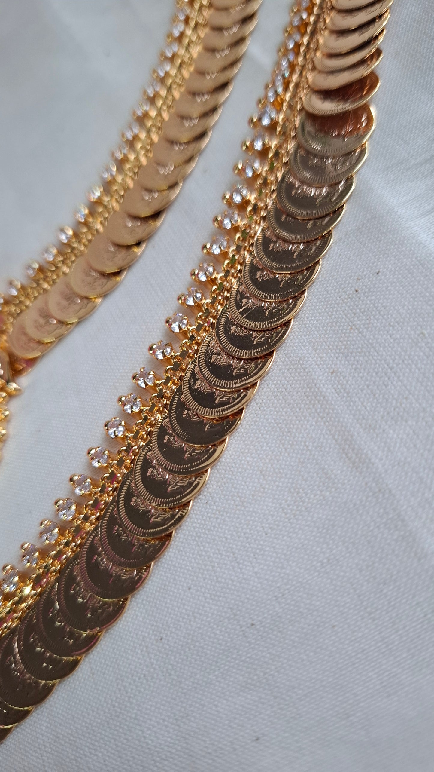 GOLD PLATED LONG & SHORT NECKLACE E0162