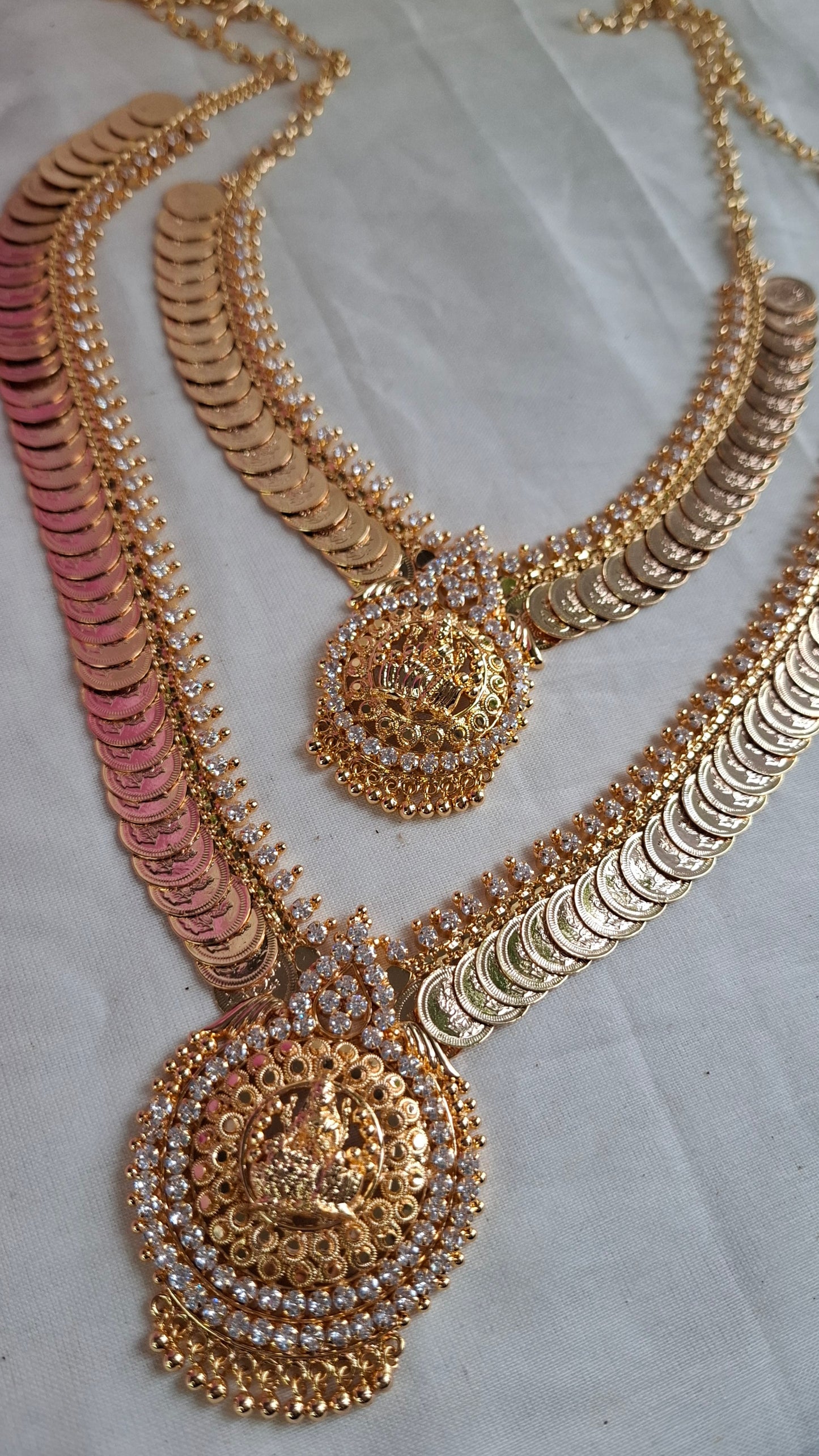 GOLD PLATED LONG & SHORT NECKLACE E0162