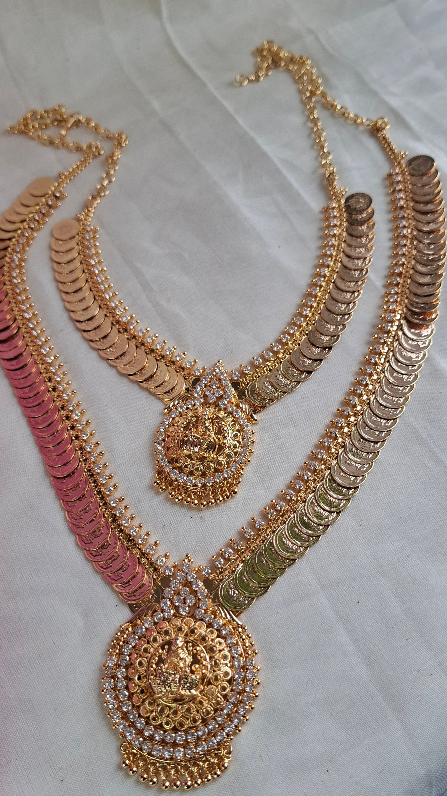 GOLD PLATED LONG & SHORT NECKLACE E0162