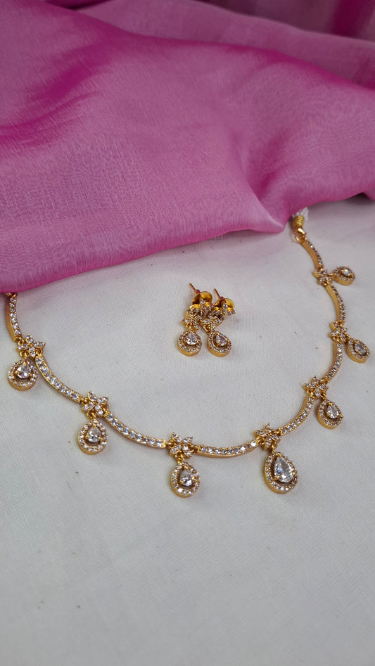 A.D.STONE SHORT NECKLACE SET E0243