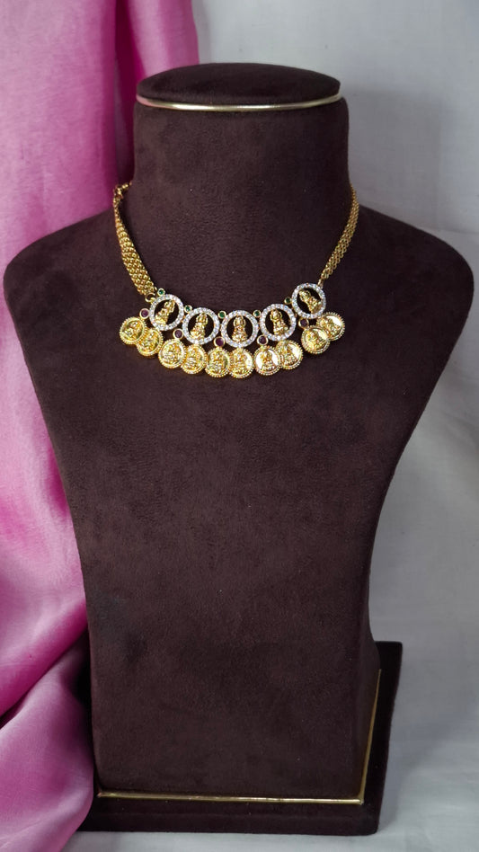 ANTIQUE GOLD COIN NECKLACE E0251
