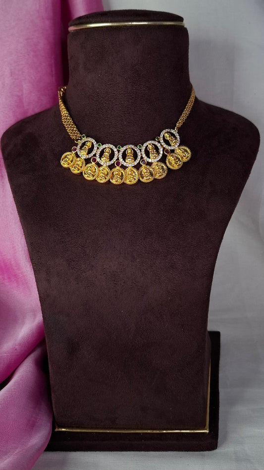 ANTIQUE GOLD COIN NECKLACE E0251
