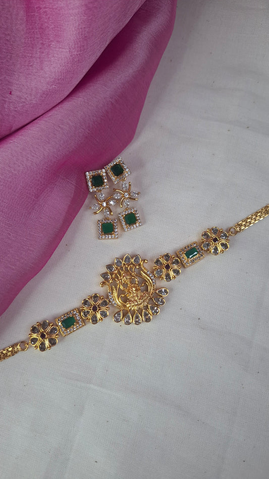 ANTIQUE GOLD CHOKER SET E0252