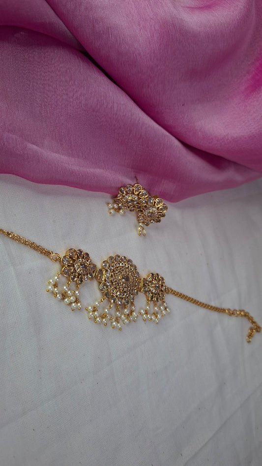 ANTIQUE GOLD CHOKER SET E0253