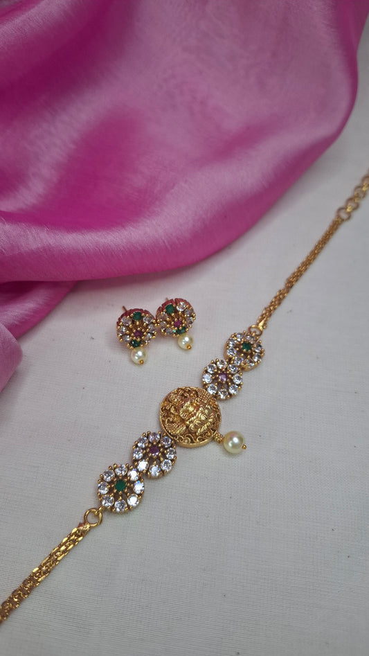 ANTIQUE GOLD CHOKER E0258