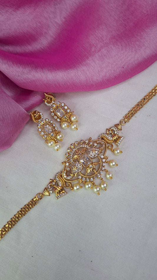 ANTIQUE GOLD CHOKER SET E0259