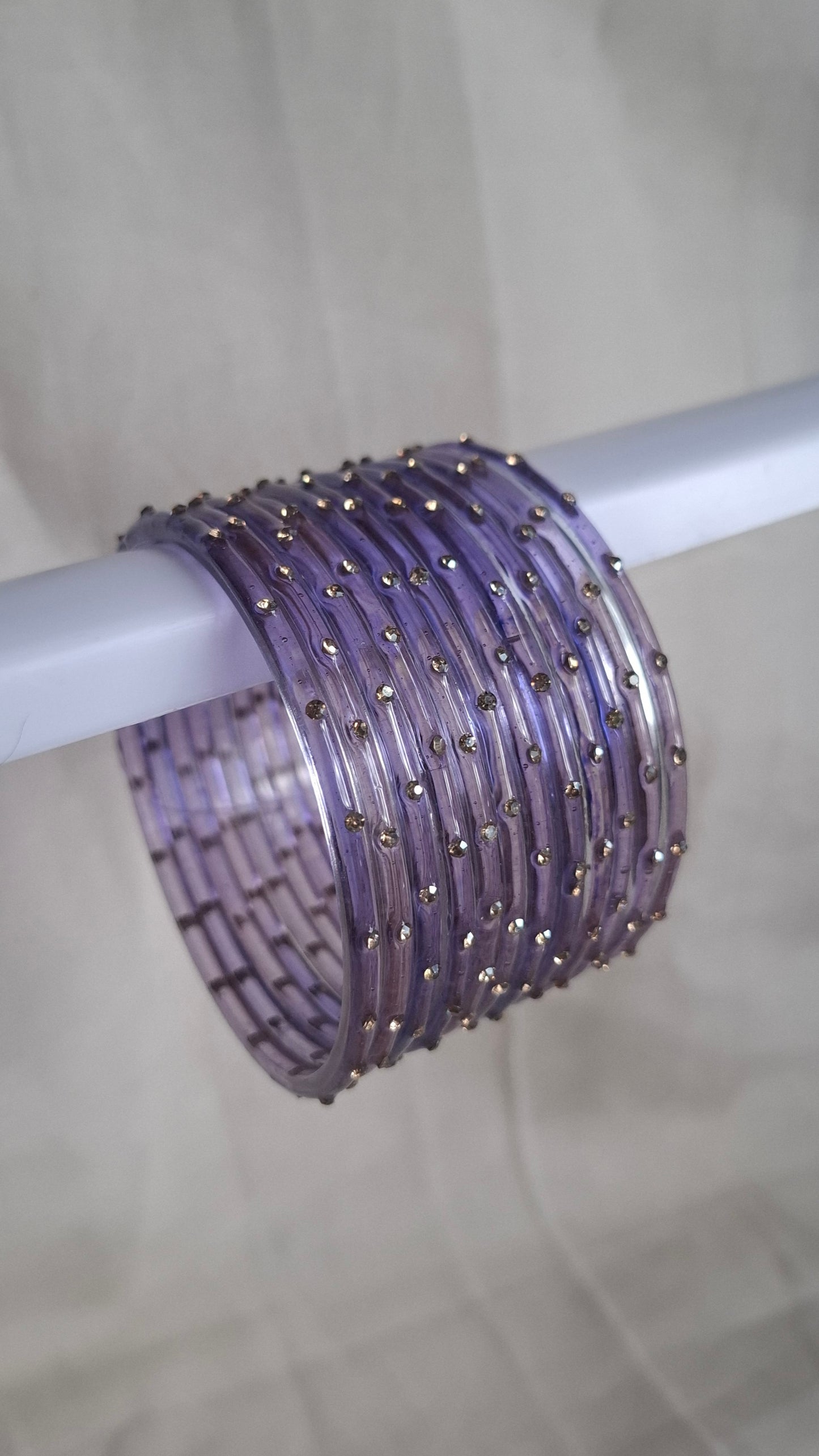RAIN DROP GLASS BANGLES (LILAC) 002