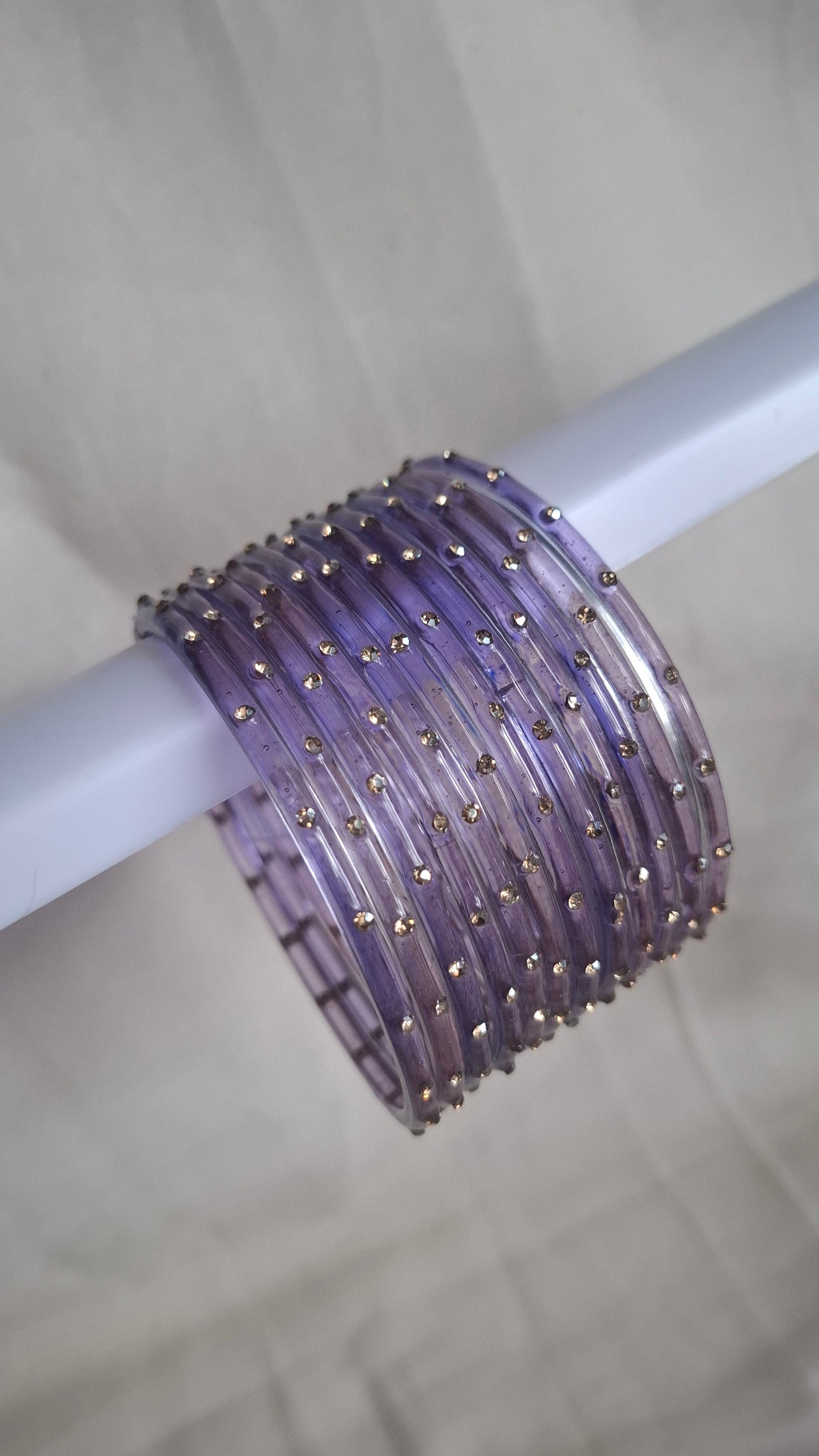 RAIN DROP GLASS BANGLES (LILAC) 002