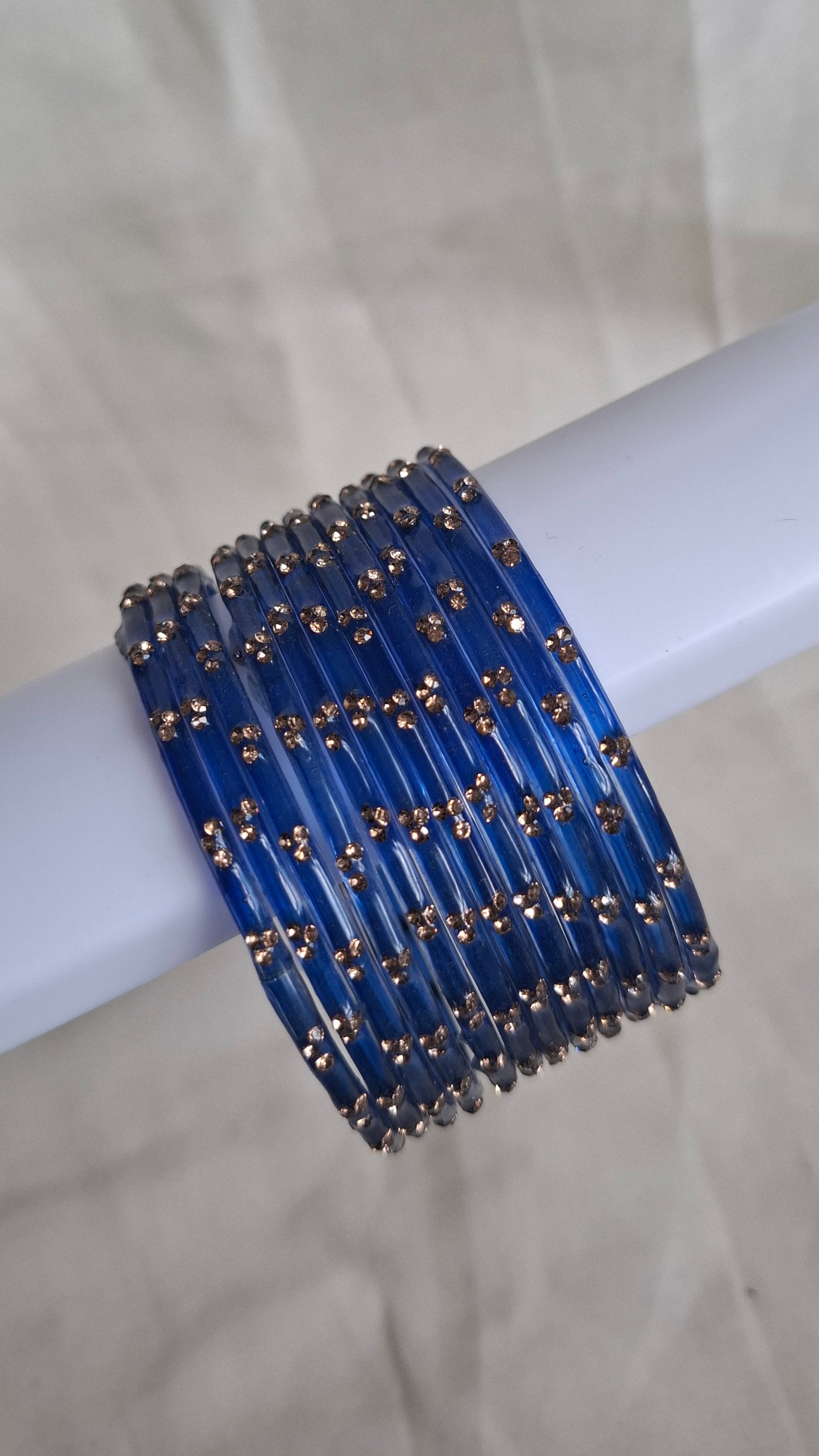 RAIN DROP BANGLES (LIGHT NAVY BLUE)