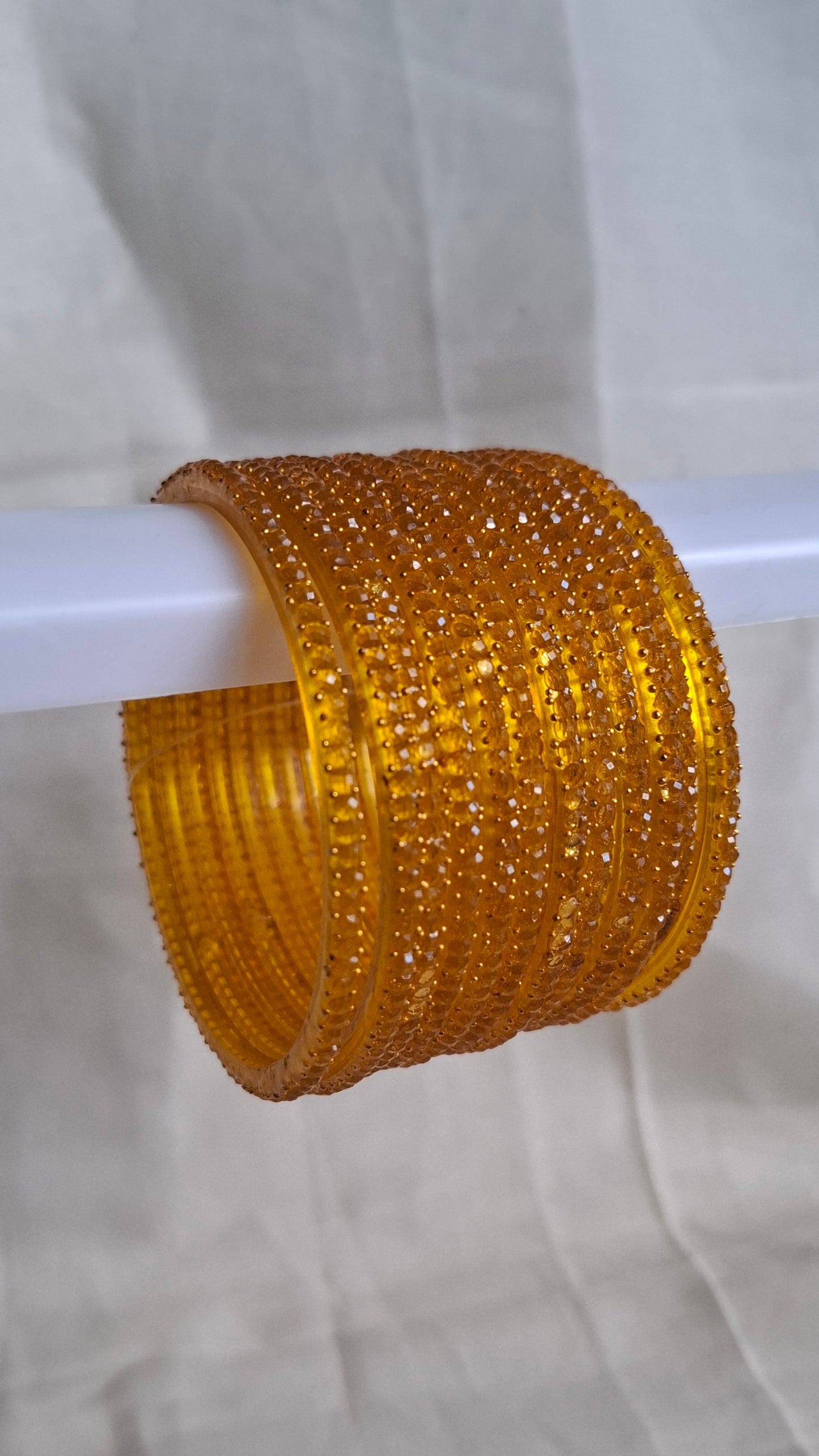 RAIN DROP GLASS BANGLES (YELLOW ORANGE)