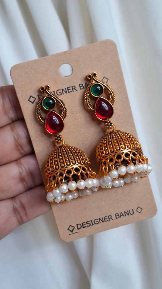 ANTIQUE GOLD JUMKHAS E0408