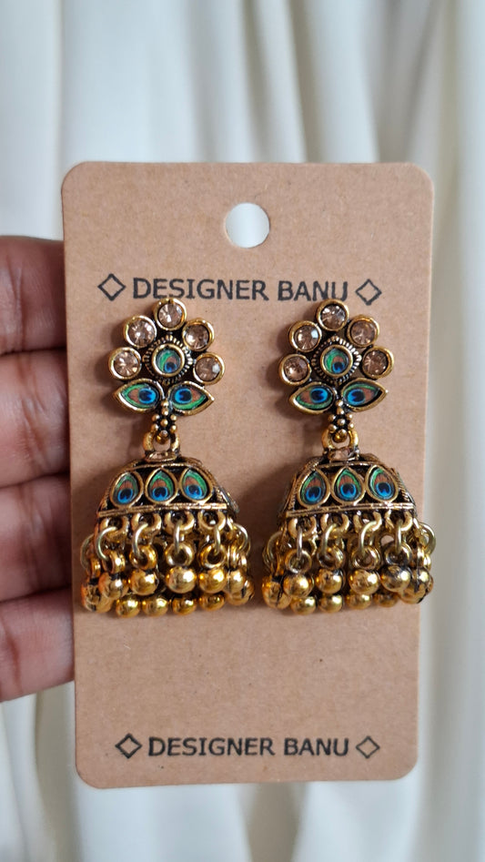 ANTIQUE GOLD JUMKHAS E0407