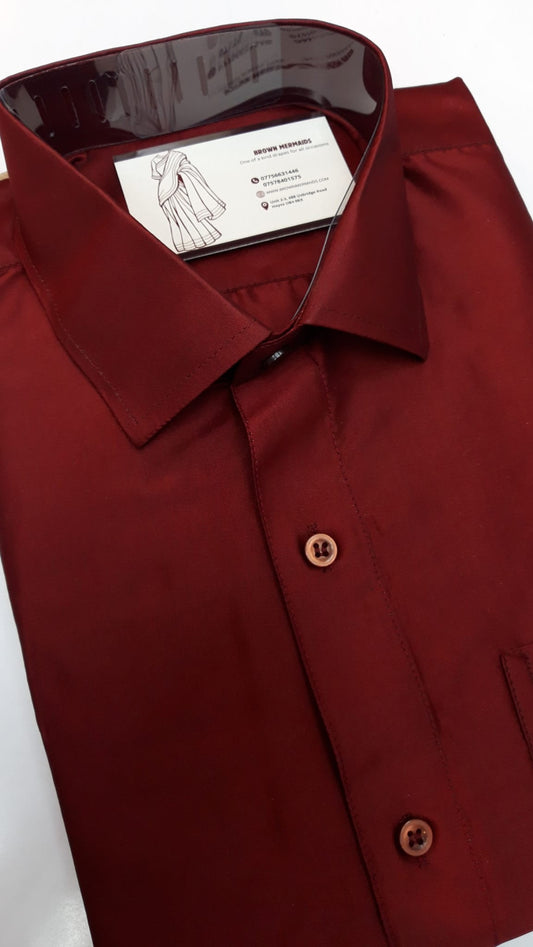 MAROON SILK SHIRT