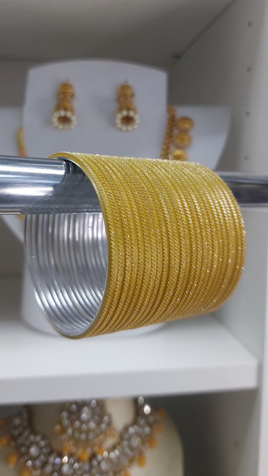 YELLOW GOLD GLITTER BANGLES