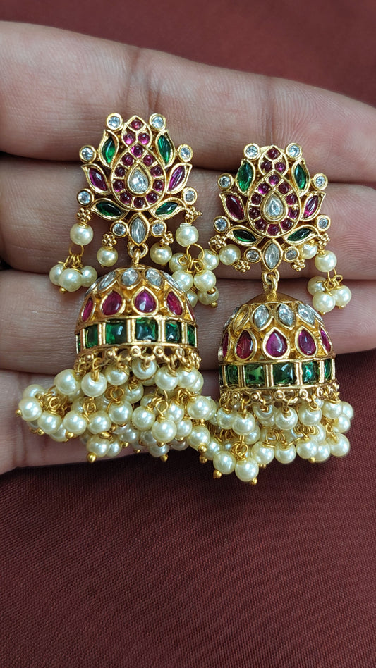 ANTIQUE GOLD A.D. STONE JUMKHAS E0211