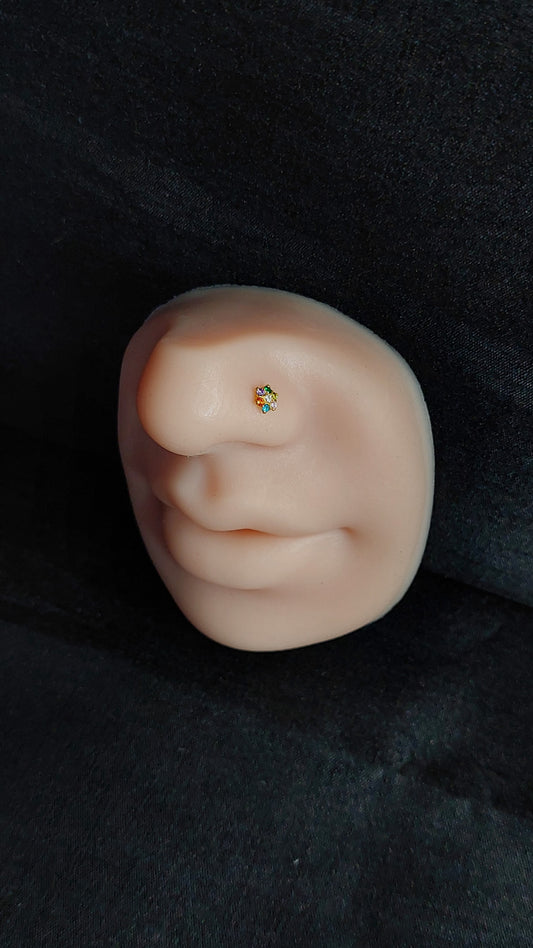 18ct Gold | CZ Nose Stud | 011