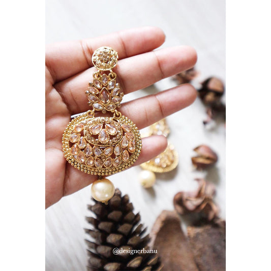 Kundan gold earrings