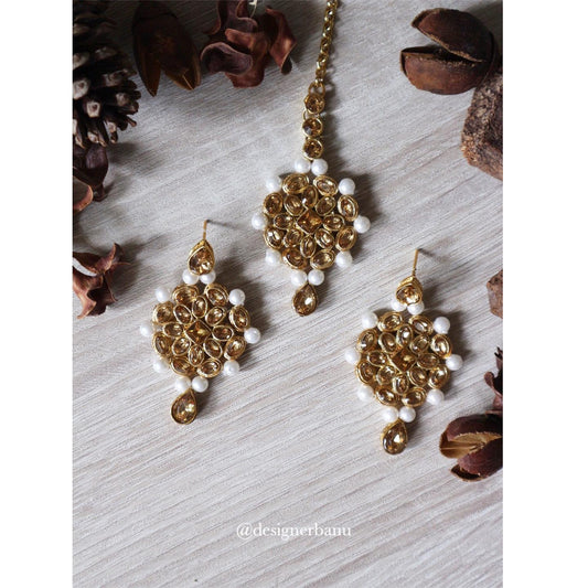 White & gold tikkha set