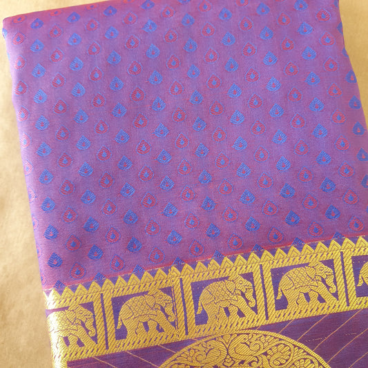 PURPLE DUAL TONE MANDALA SILK