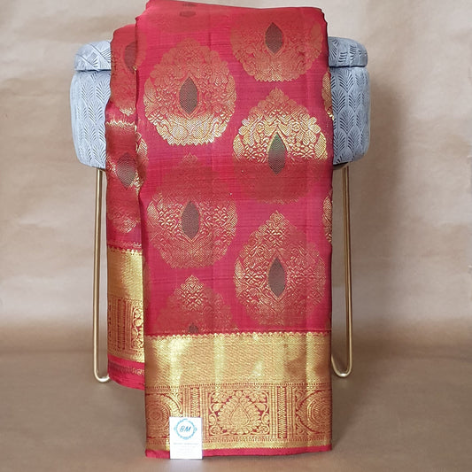DEEP RED PURE KANJIPURAM SILK SAREE
