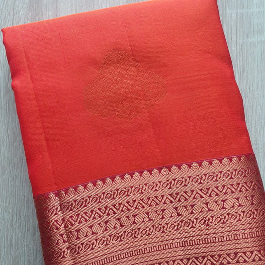 CORAL ORANGE KANJIPURAM