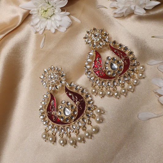 LARGE FASHION EARRINGS (RED)