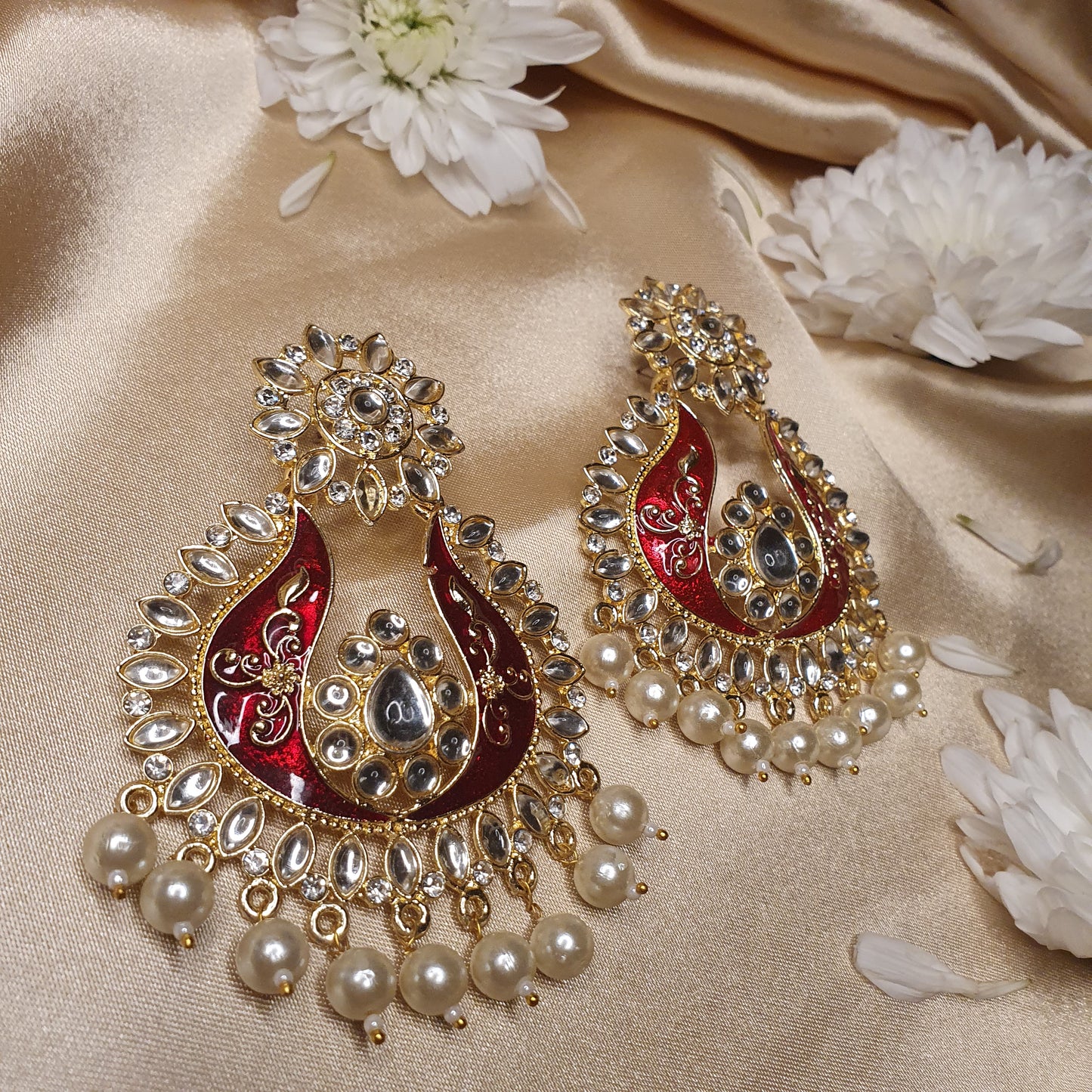 LARGE FASHION EARRINGS (RED)