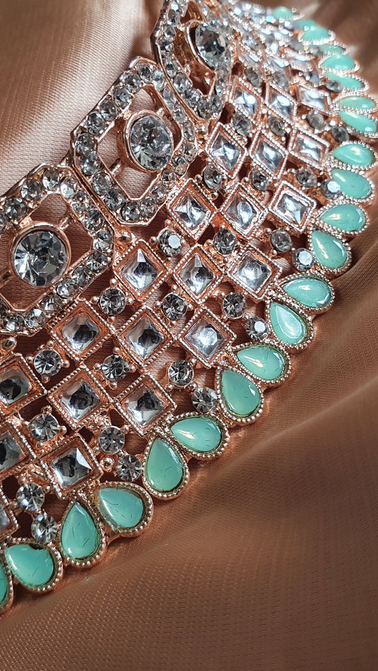 ROSE GOLD CHOCKER SET (FROSTY MINT)