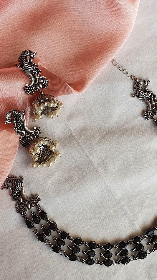 OXIDIZED SILVER AND BLACK SET