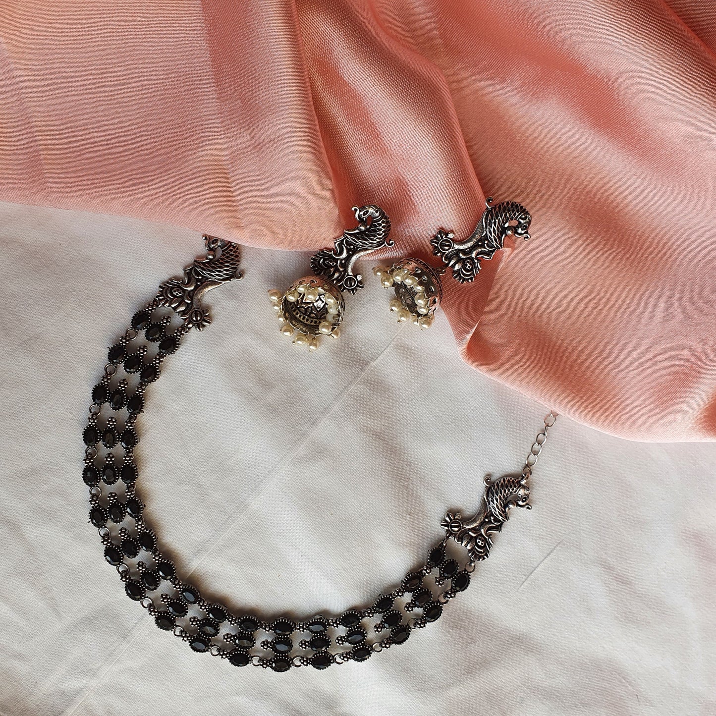 OXIDIZED SILVER AND BLACK SET
