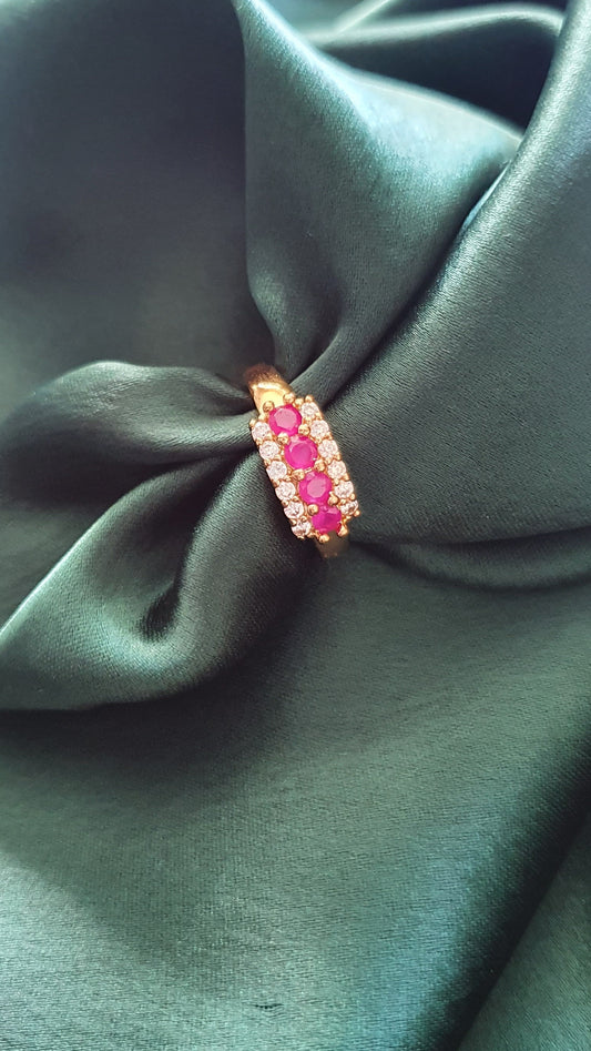 WHITE & PINK A.D. STONE RING (SMALL)