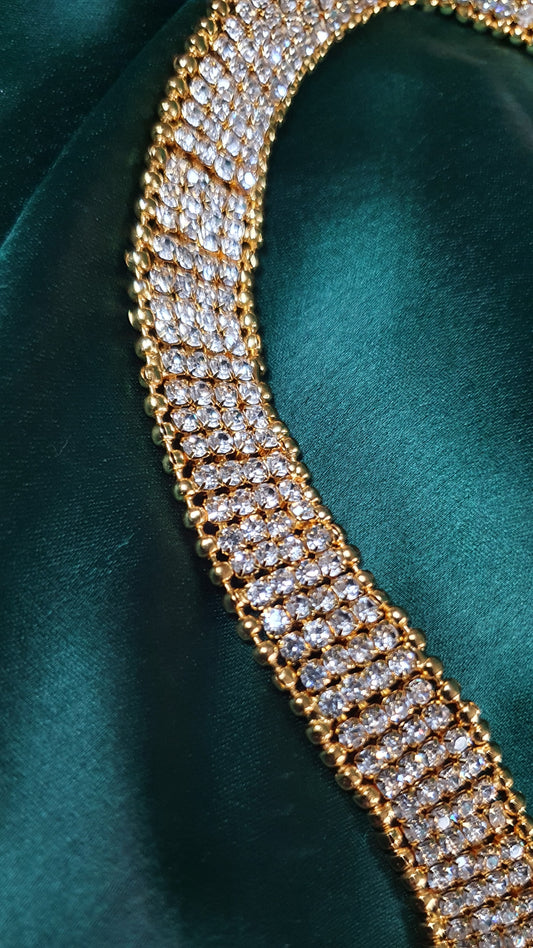 GOLD PEARL & DIAMOND WAIST CHAIN (4 LINES)