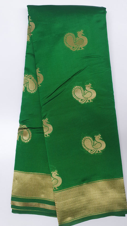GREEN PEACOCK SILK COTTON