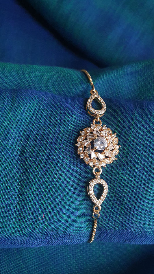 GOLD A.D. STONE ADJUSTABLE BRACELET 005