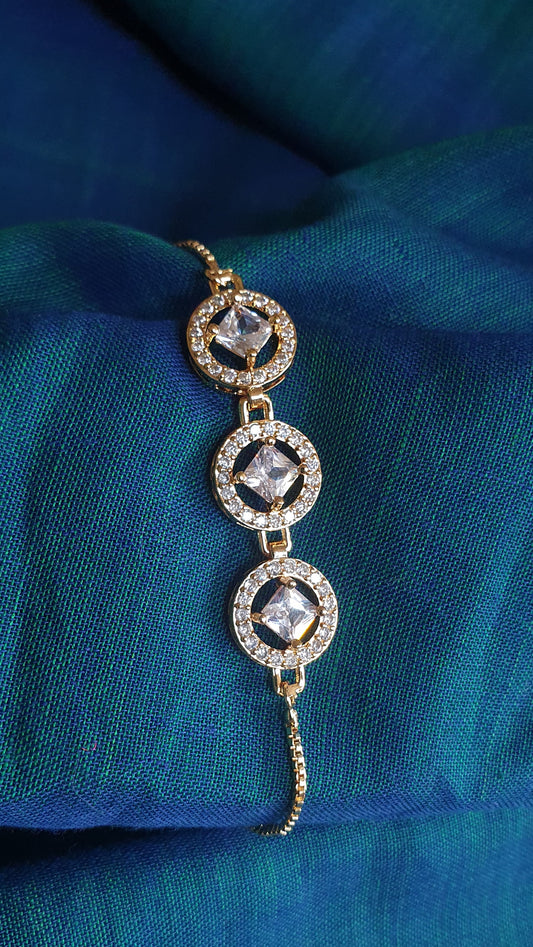 GOLD A.D. STONE ADJUSTABLE BRACELET 006