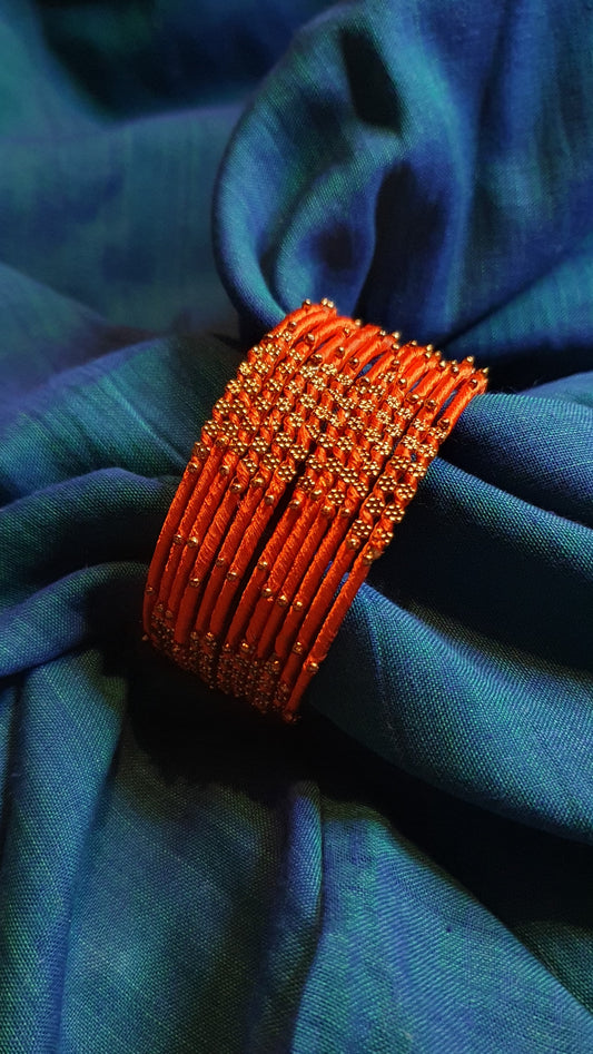 ORANGE THREAD BANGLES 2.8