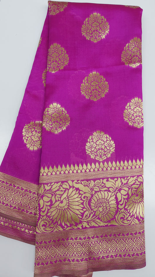 VIOLET WITH GOLD ZARI BANARASI SAREE
