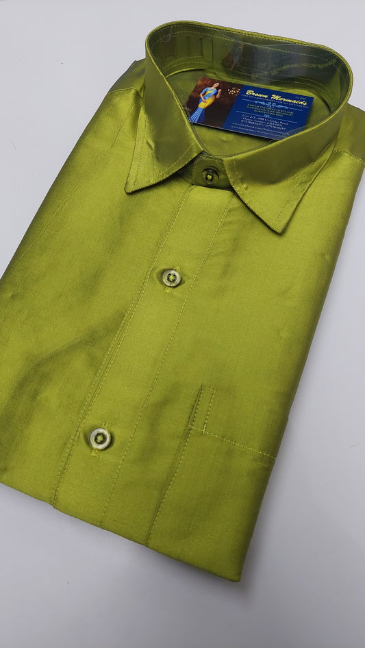 PARROT GREEN SILK SHIRT
