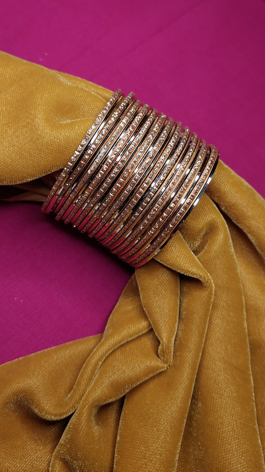 GOLD BANGLE SET (SIZE 2.2)