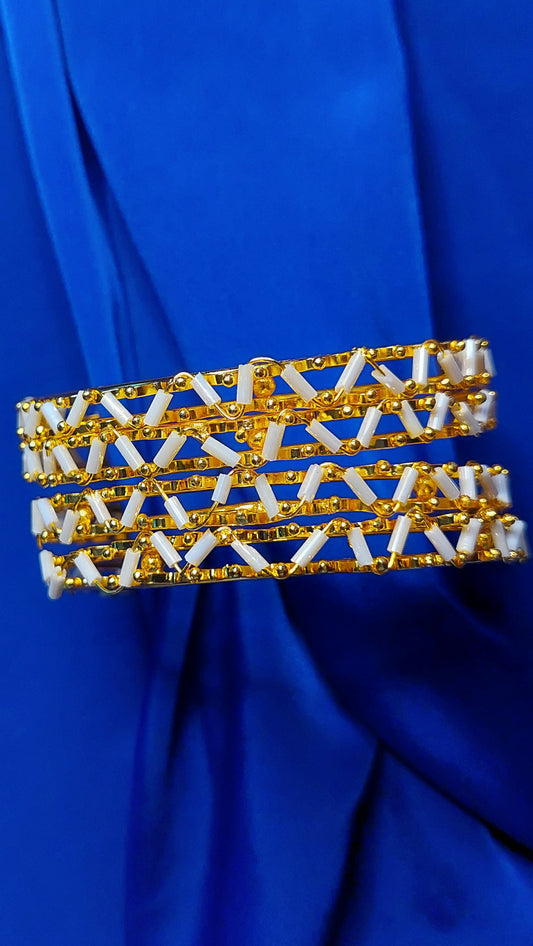 GOLD DESIGNER BANGLE SET OF 4