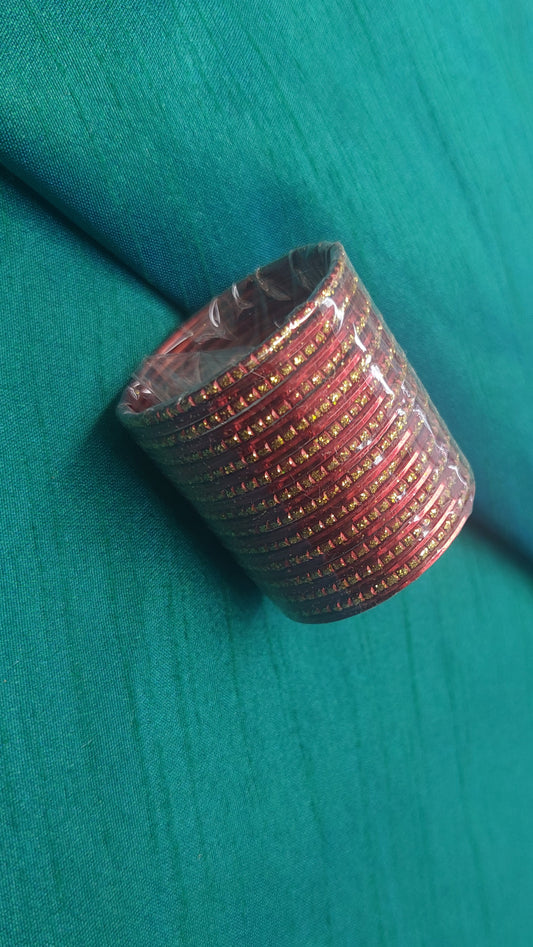 RED & GLITTER BANGLES SIZE 1.0