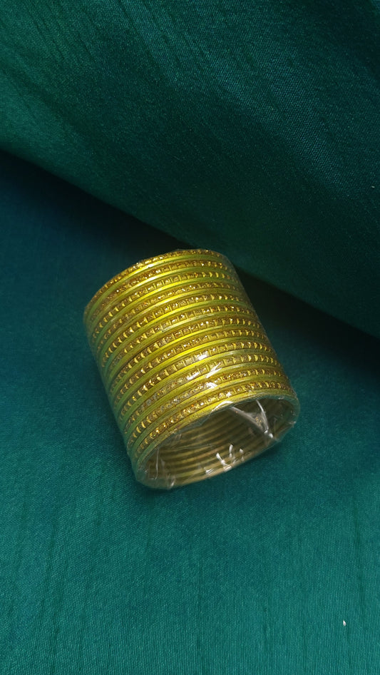 YELLOW & GLITTER BANGLES SIZE 1.0