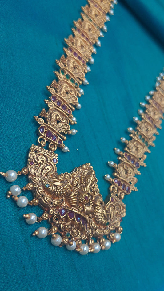 ANTIQUE LONG HARAM WITH GANESH PENDANT