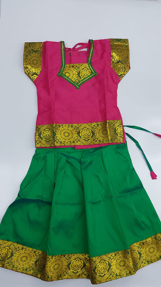 PINK & GREEN BLOUSE AND SKIRT