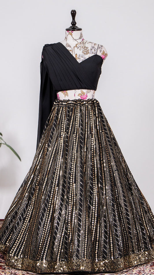 BLACK DESIGNER LEHENGHA