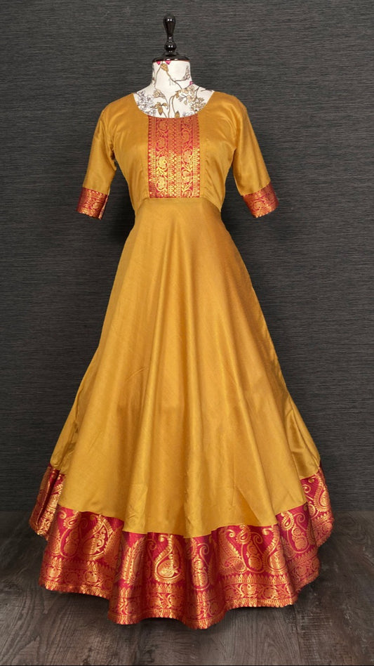 MUSTARD & RED GOWN